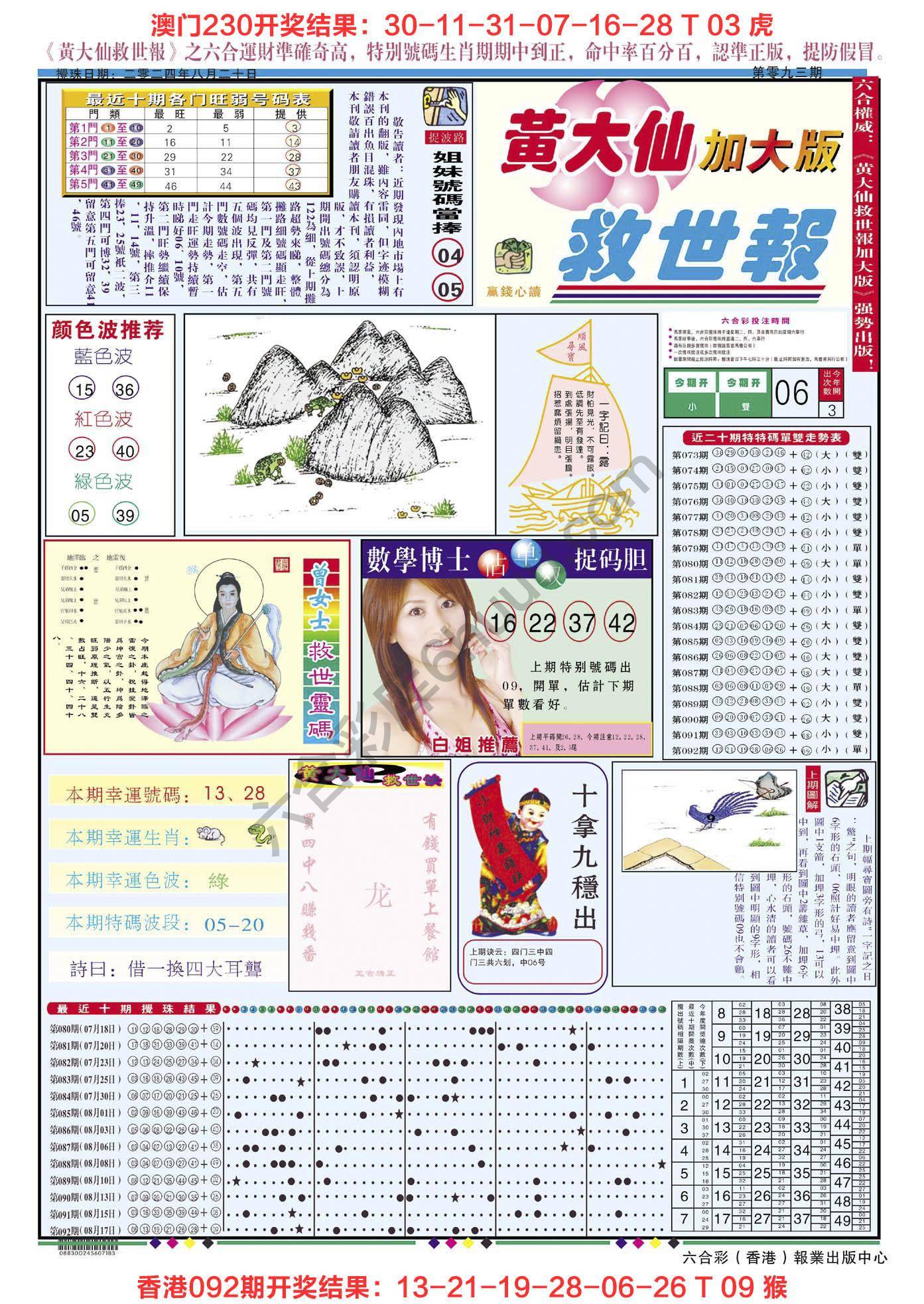 六合彩心水图库4|黄大仙救世报(加大版) 六合彩心水图库4|黄大仙救世报(加大版)