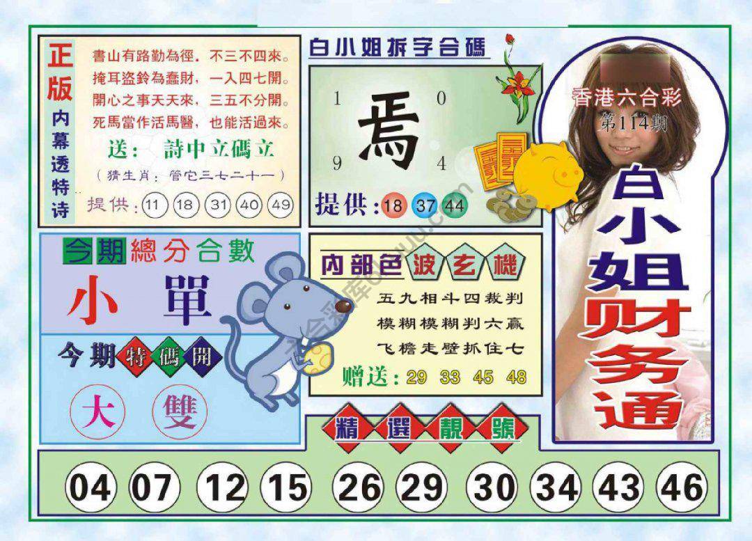 六合彩心水图库15|白小姐财务通 六合彩心水图库15|白小姐财务通