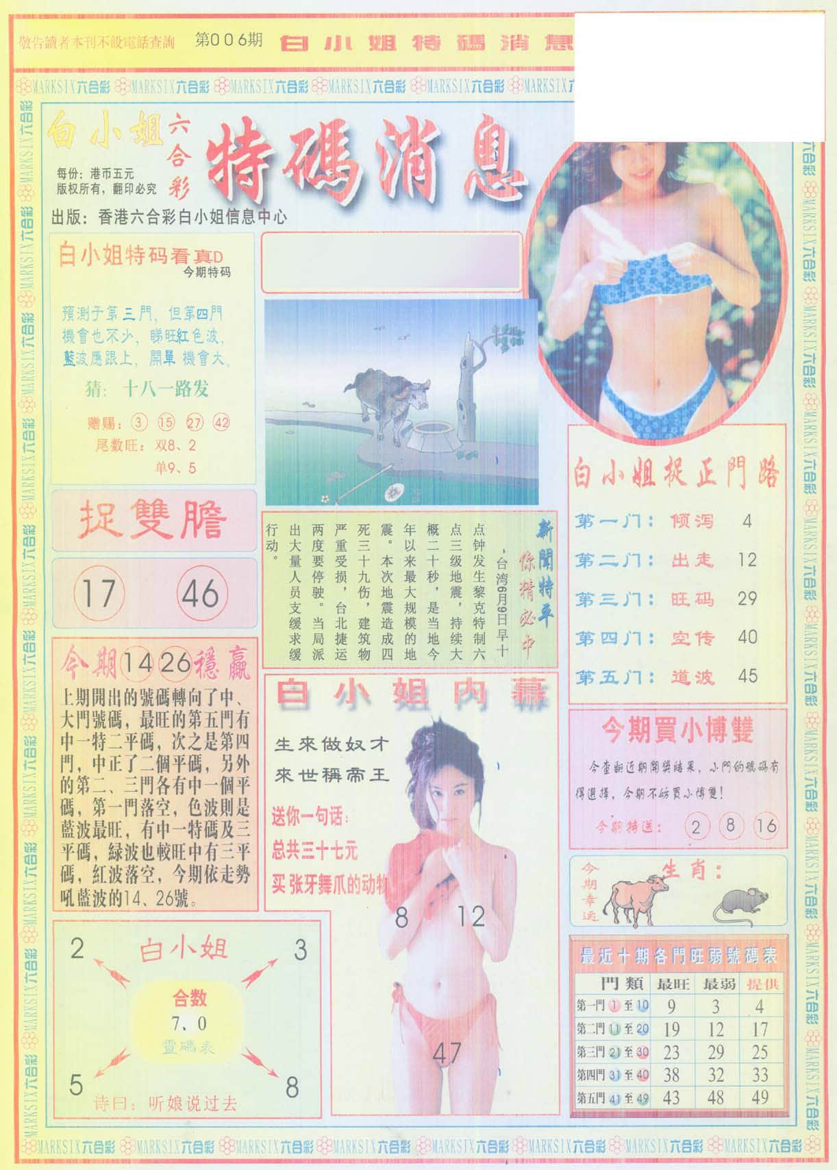 六合彩心水图库26|白小姐特码消息A 六合彩心水图库26|白小姐特码消息A