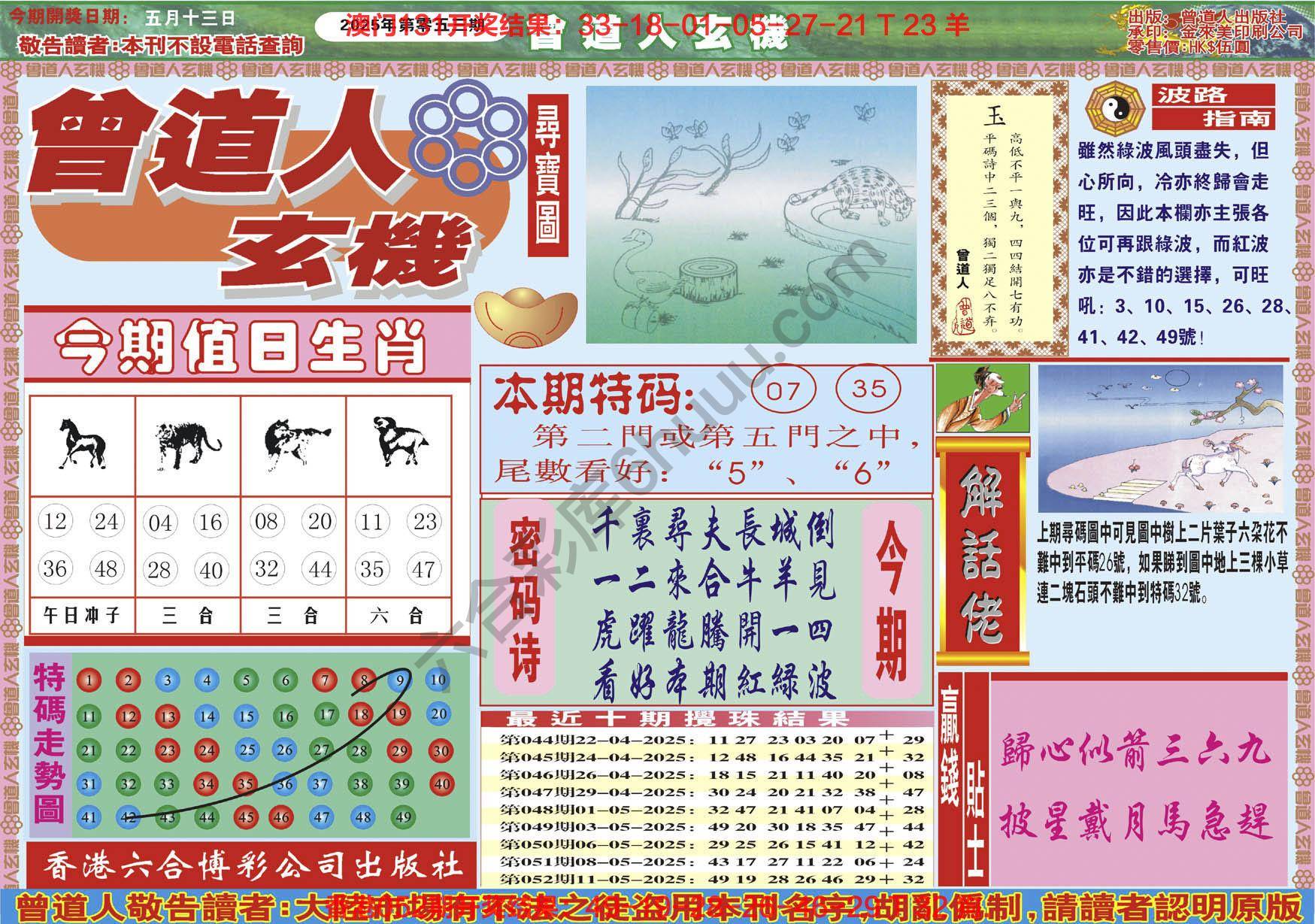 六合彩心水图库5｜曾道人玄机