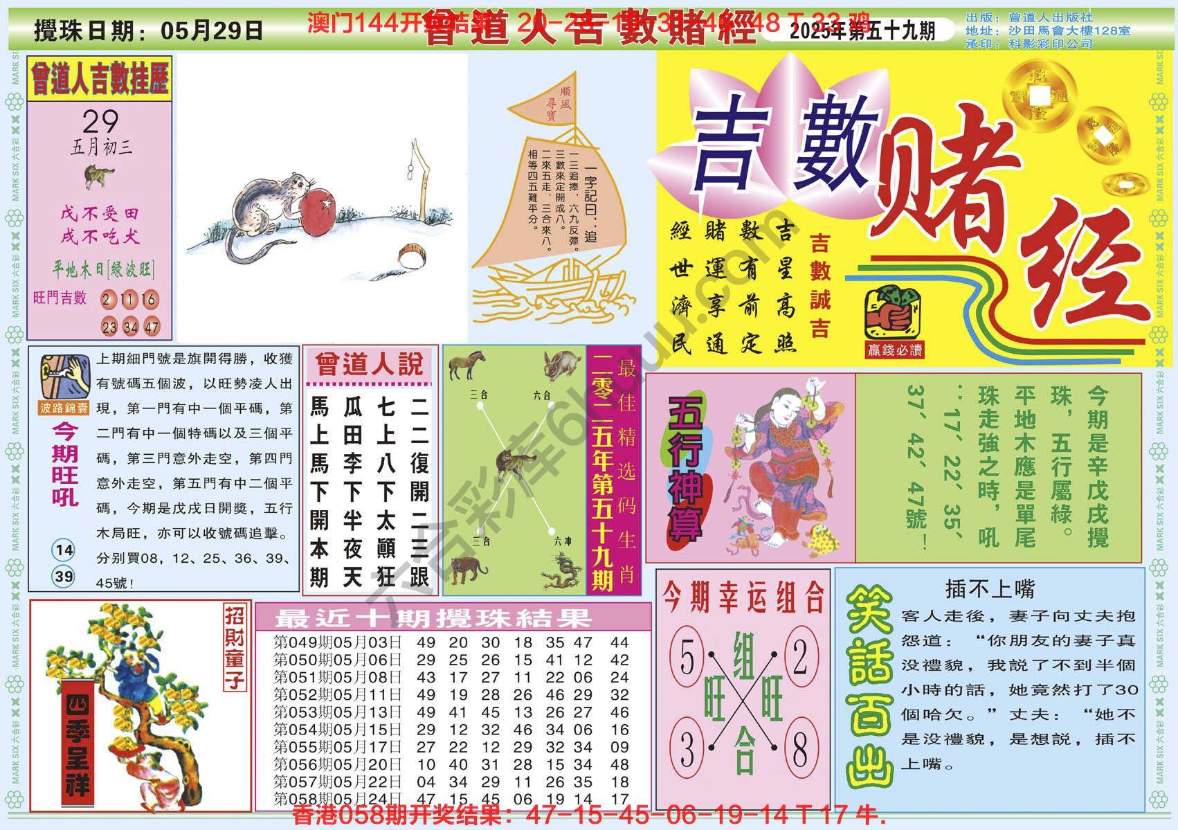 六合彩心水图库8｜曾道人吉数赌经