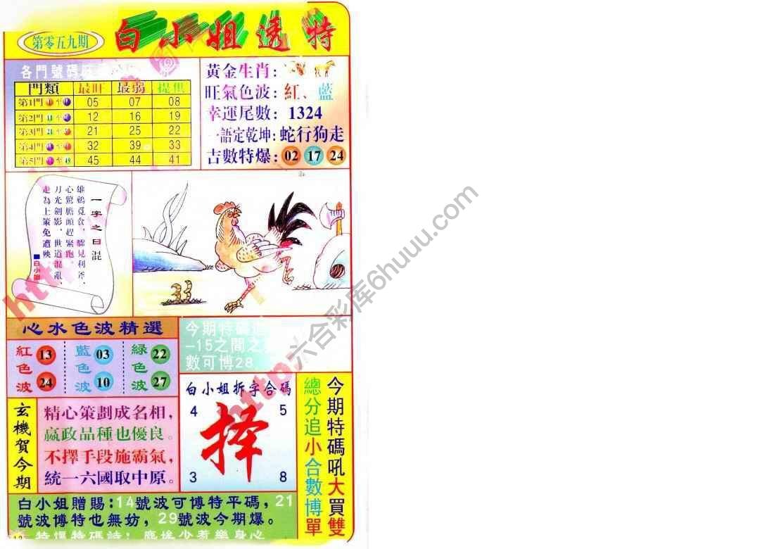 六合彩心水图库15｜白小姐透特
