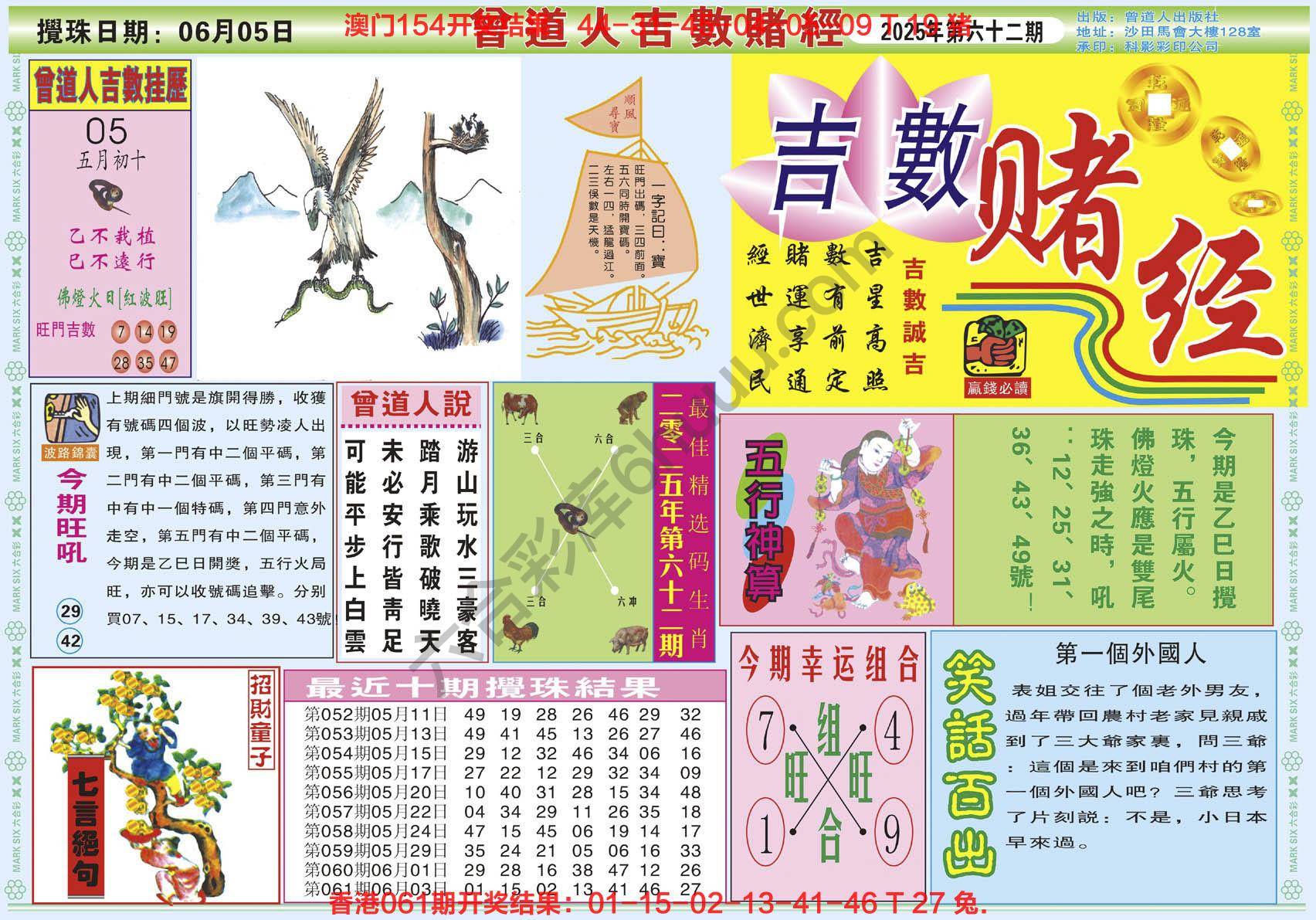 六合彩心水图库7｜曾道人吉数赌经