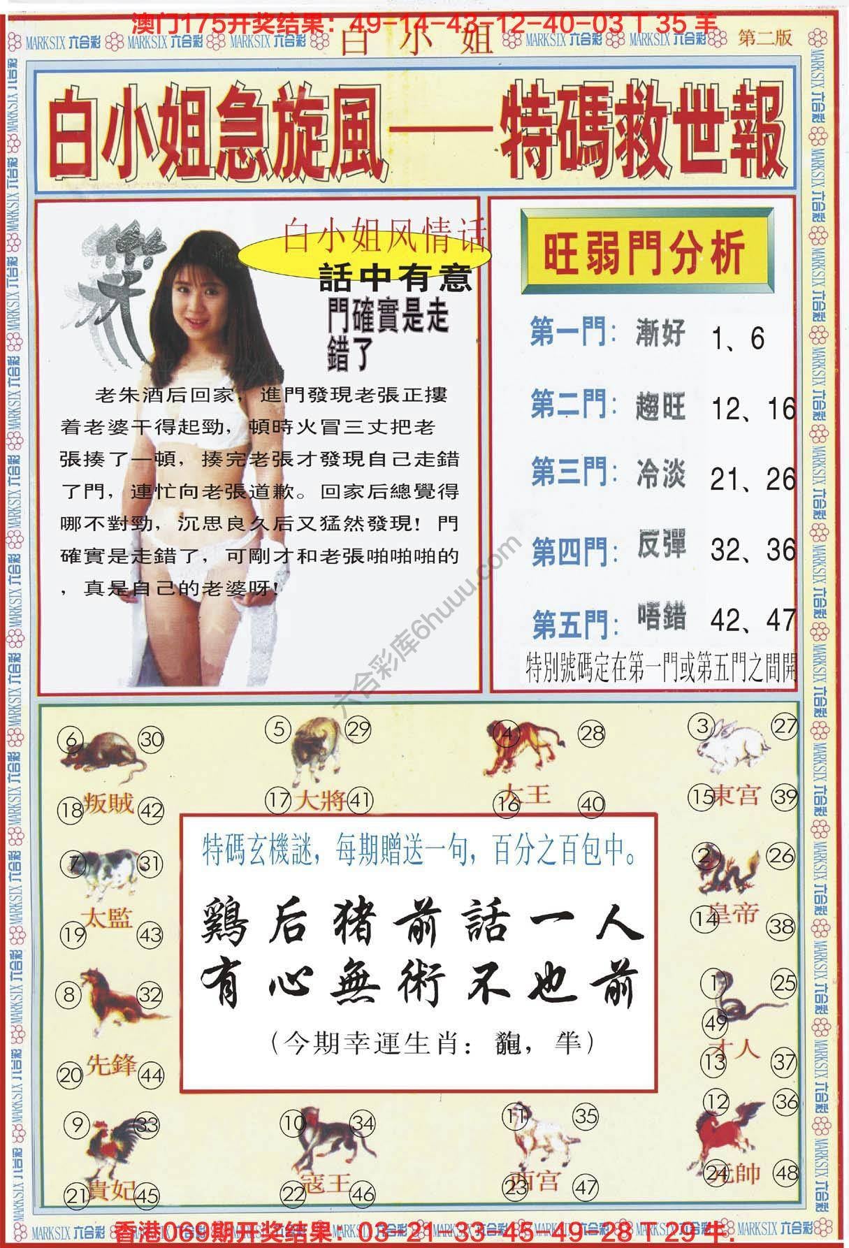 六合彩心水图库10｜白小姐急旋风特码救世报