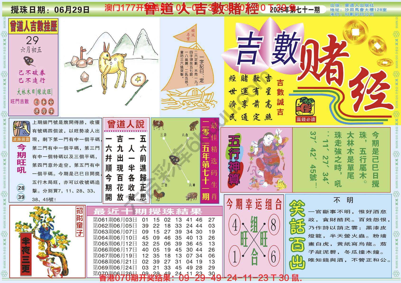 六合彩心水图库9｜曾道人吉数赌经