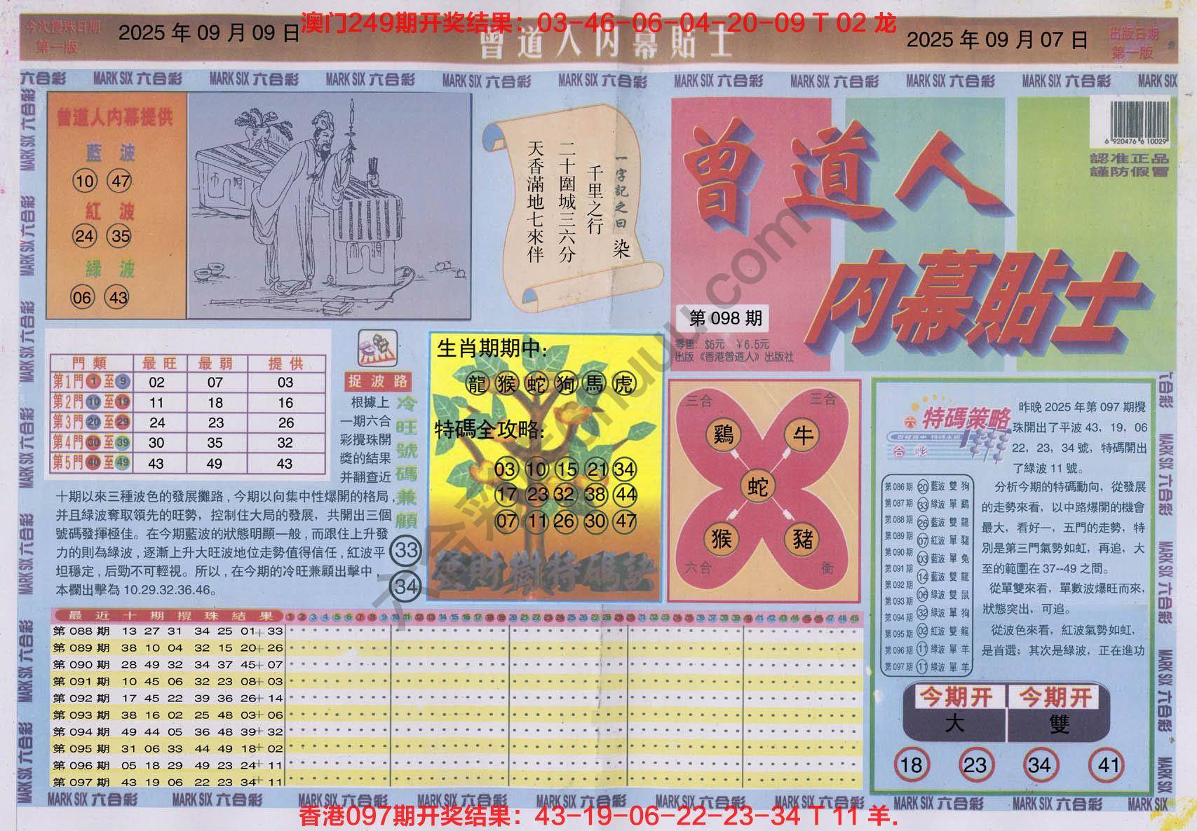 六合彩心水图库7｜曾道人内幕贴士