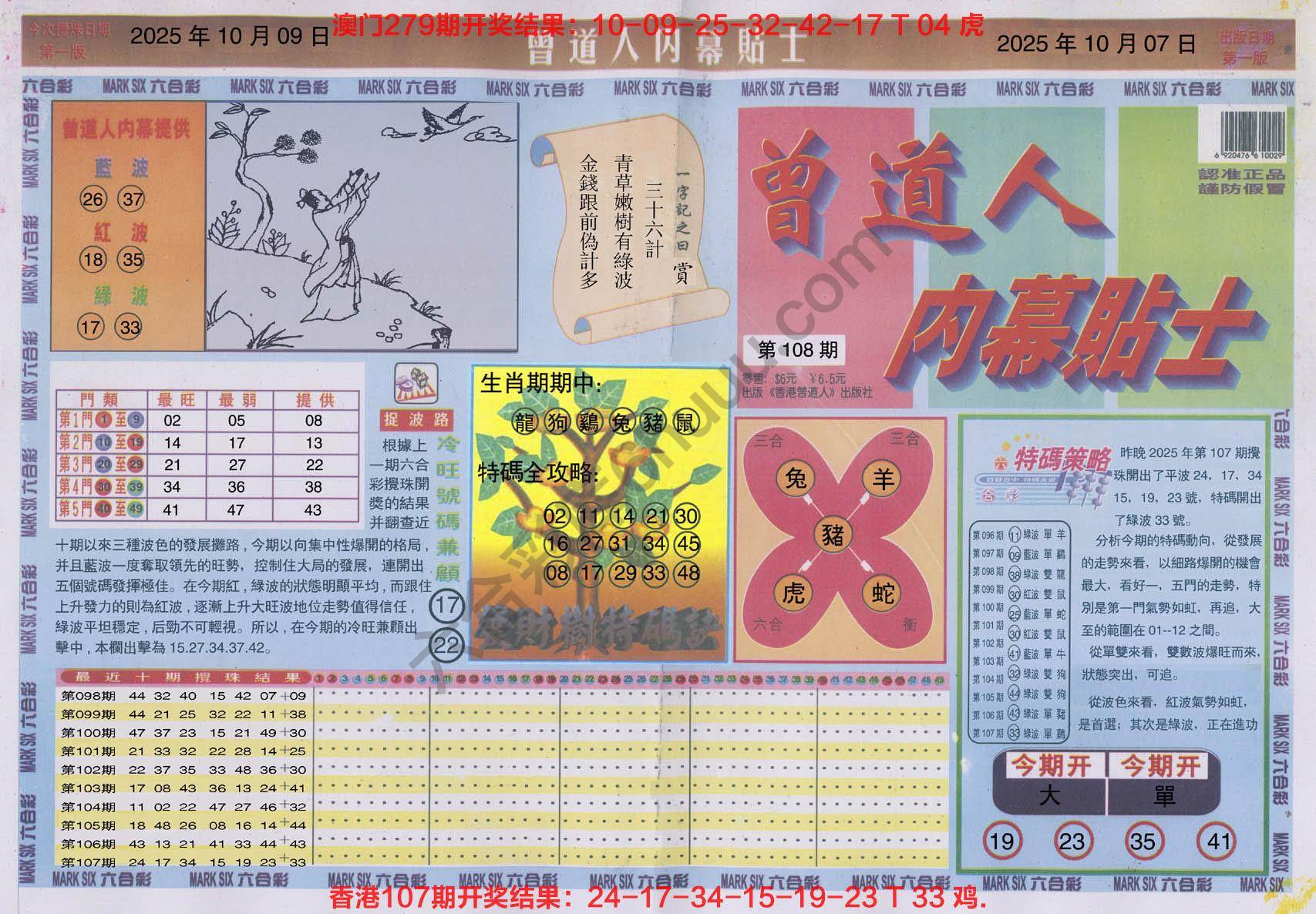 六合彩心水图库8｜曾道人内幕贴士