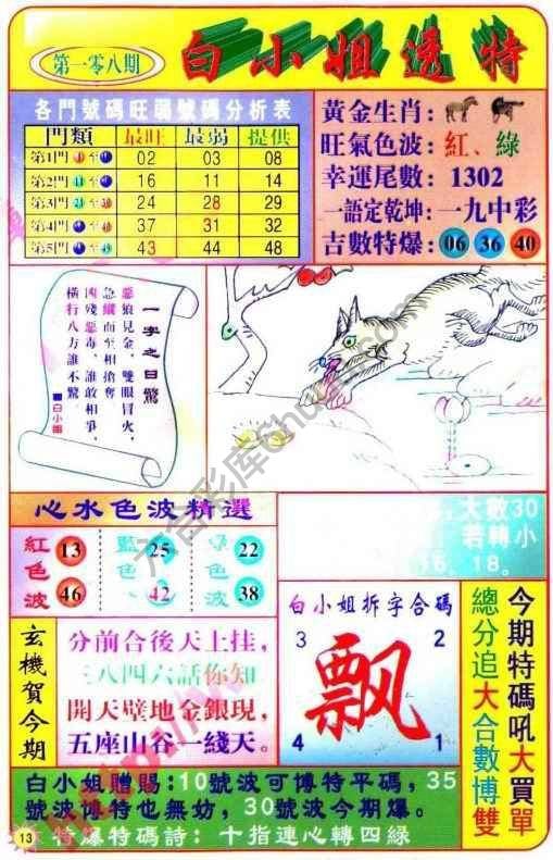 六合彩心水图库13|白小姐透特 六合彩心水图库13|白小姐透特
