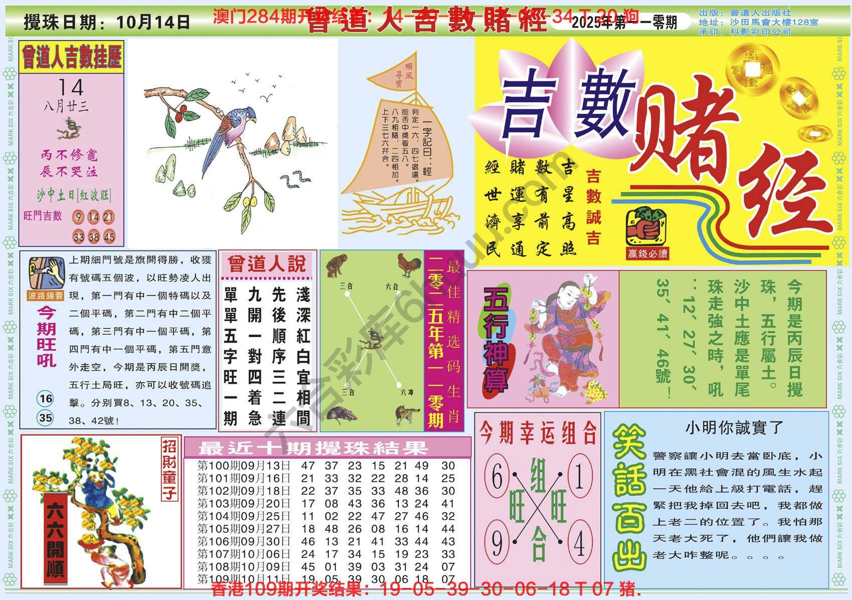 六合彩心水图库6｜曾道人吉数赌经