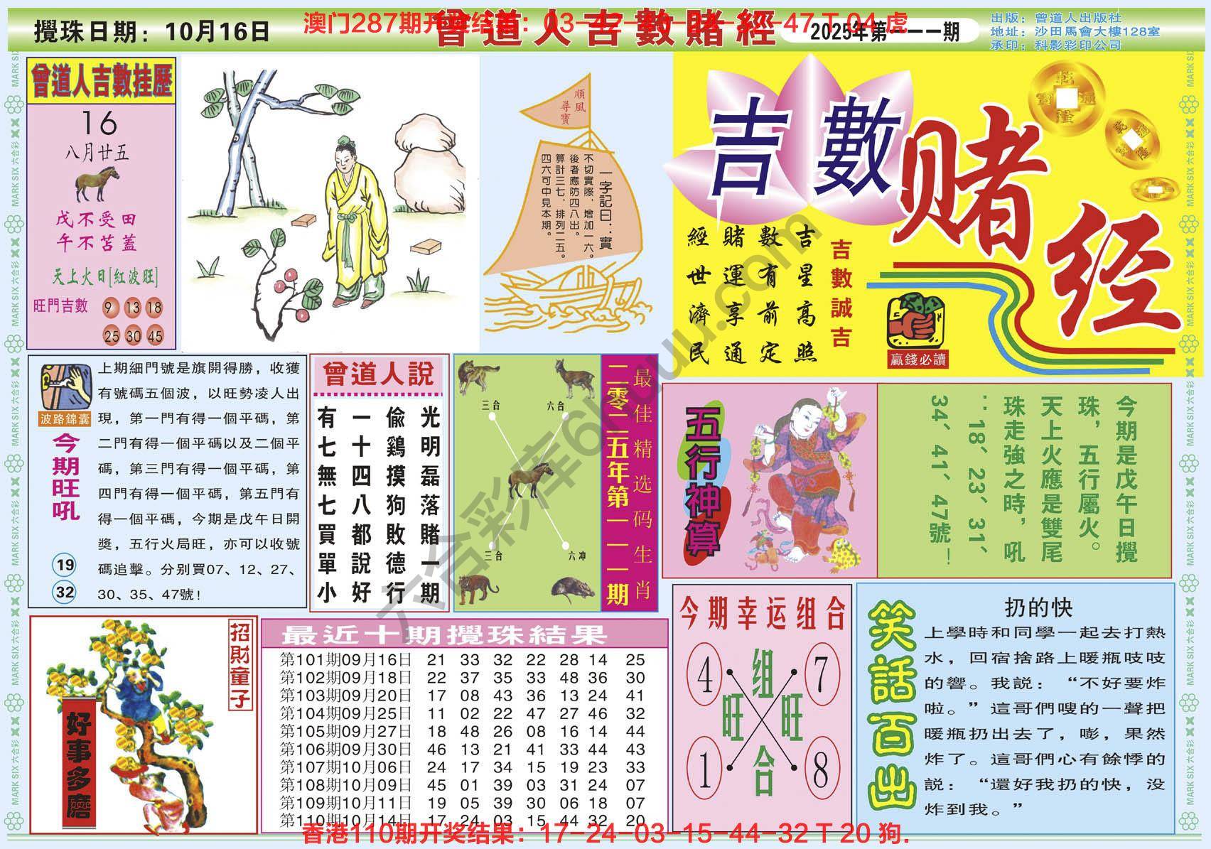 六合彩心水图库6｜曾道人吉数赌经