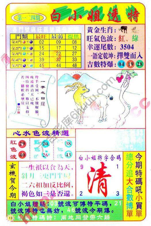 六合彩心水图库13|白小姐透特 六合彩心水图库13|白小姐透特