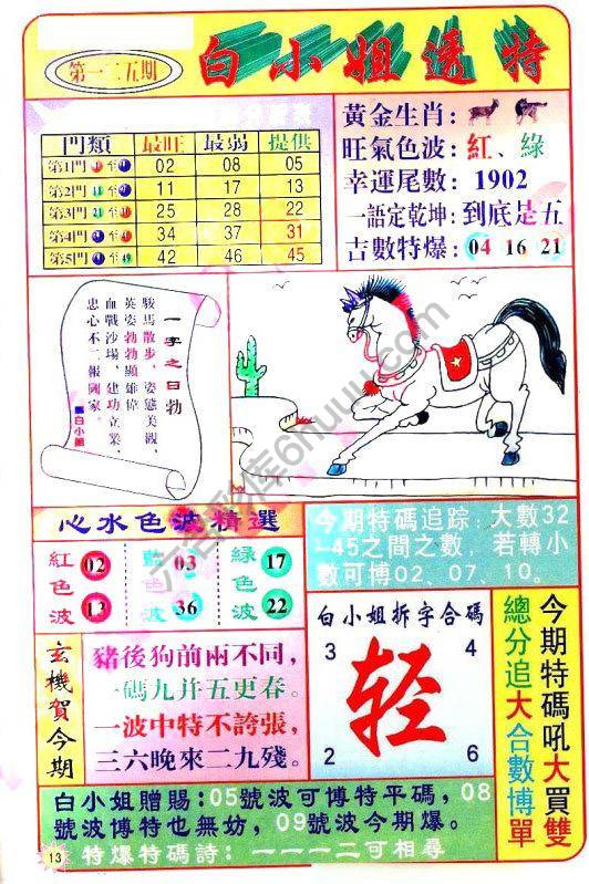 六合彩心水图库13|白小姐透特 六合彩心水图库13|白小姐透特