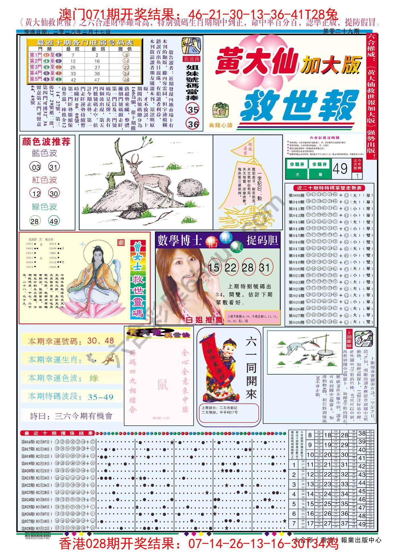 六合彩心水图库4|黄大仙救世报(加大版) 六合彩心水图库4|黄大仙救世报(加大版)