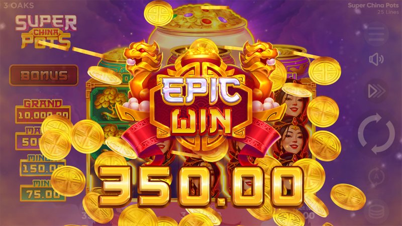 3 Oaks Gaming 推出全新亚洲主题老虎机「Super China Pots」 3 Oaks Gaming 推出全新亚洲主题老虎机「Super China Pots」