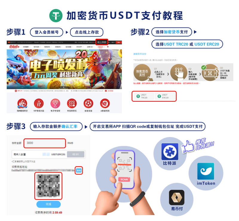 USDT 加密货币充值使用教程