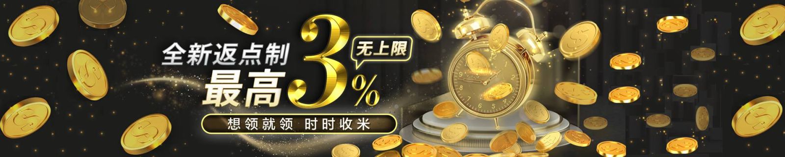 全新返点制度，返点优惠比例最高3%，轻松领取随时收益