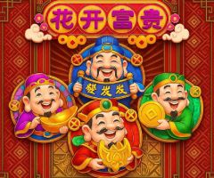 FTG花开富贵游戏试玩这样玩：第3轴黄色百搭一出，奖金直接翻倍赚